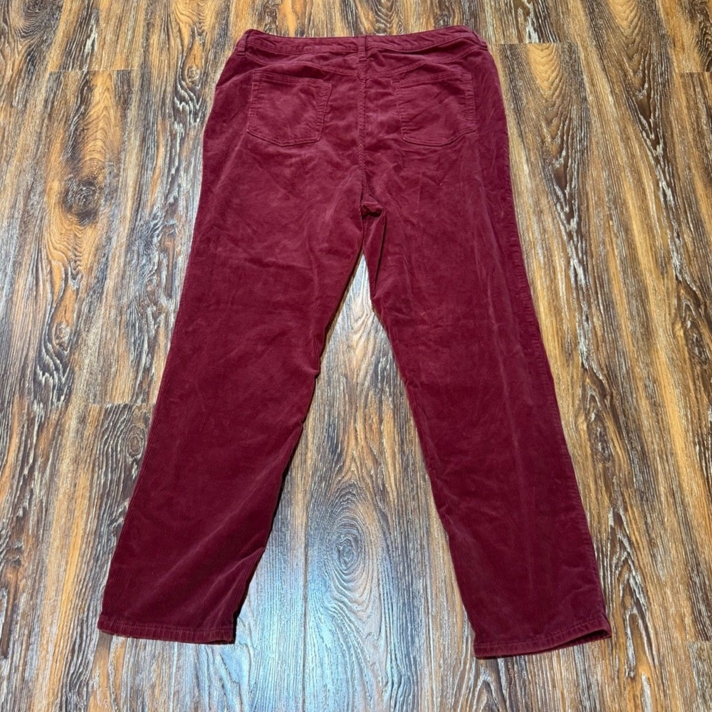 Style & Co Womens‎ Burgundy Corduroy Straight Leg Pants Red Plus Size 18 Stretch